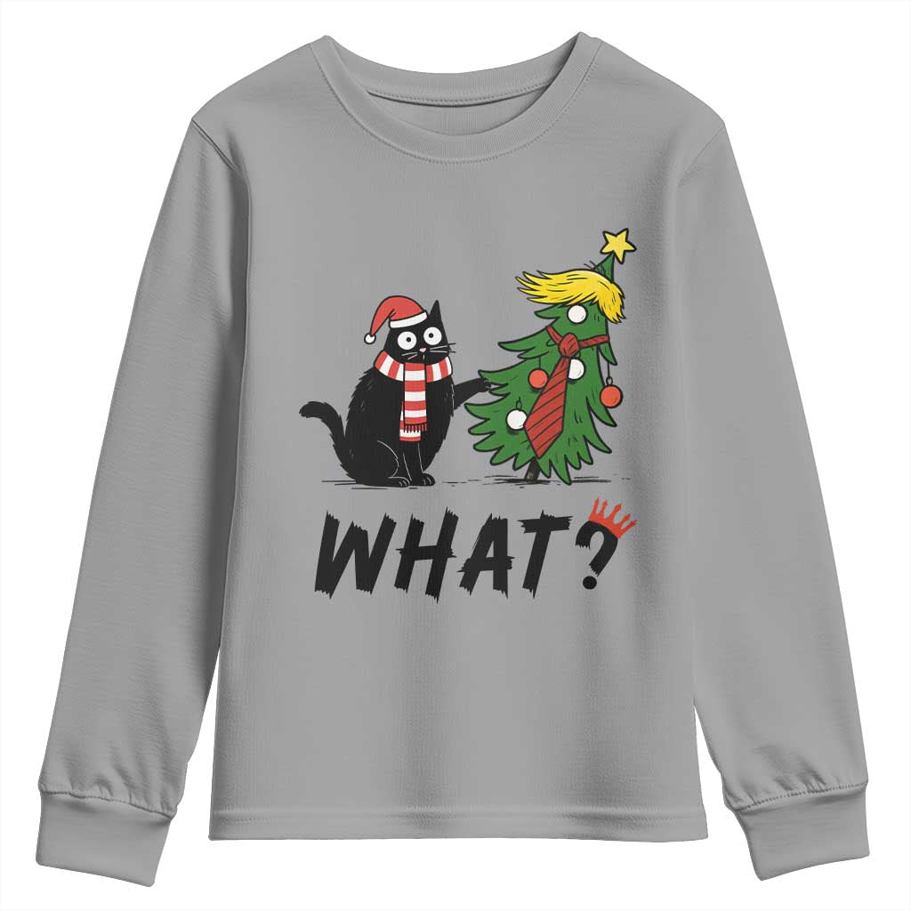 Black Cat What Christmas Youth Sweatshirt Anti Trump Protest TS14 Sport Gray Print Your Wear