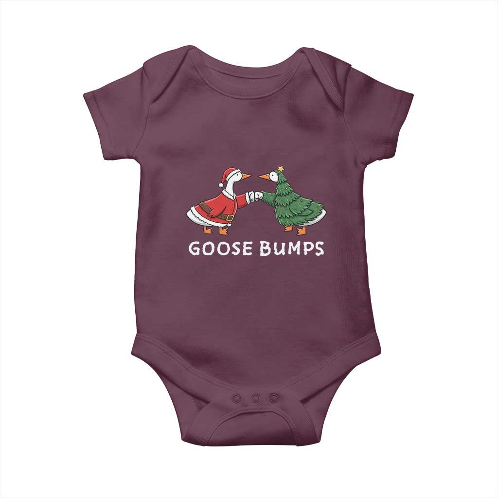 Christmas Goose Bumps Holiday Season Baby Onesie TS14 Maroon Print Your Wear