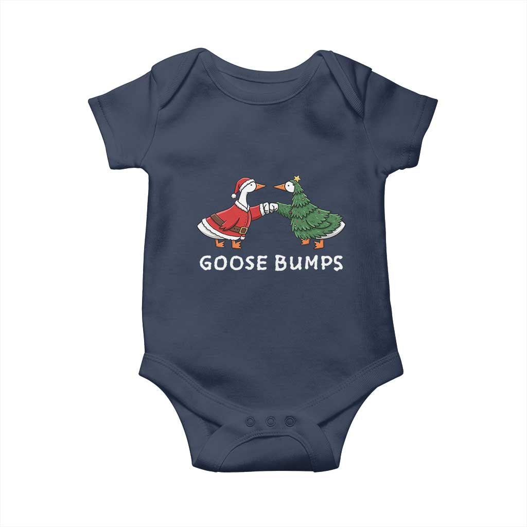 Christmas Goose Bumps Holiday Season Baby Onesie TS14 Navy Print Your Wear