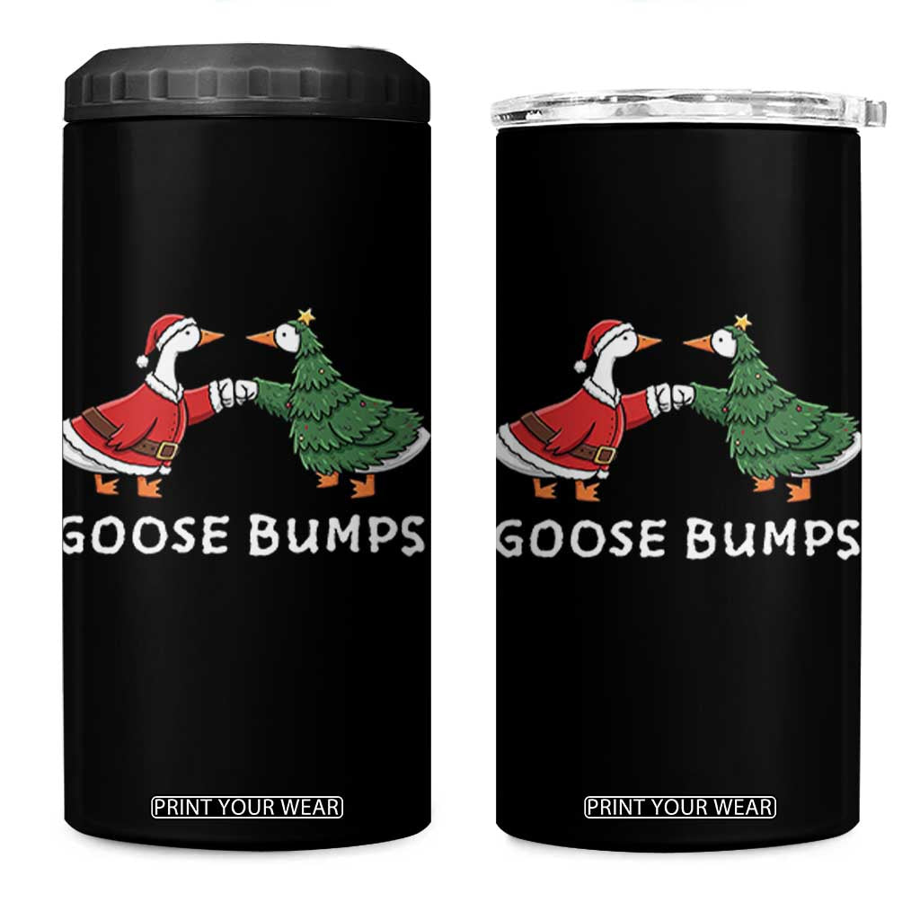 Christmas Goose Bumps Holiday Season 4 in 1 Can Cooler Tumbler TS14 One Size: 16 oz Black Print Your Wear