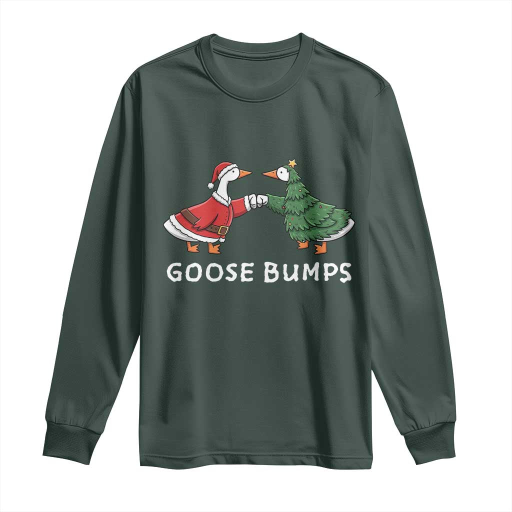 Christmas Goose Bumps Holiday Season Long Sleeve Shirt TS14 Dark Forest Green Print Your Wear