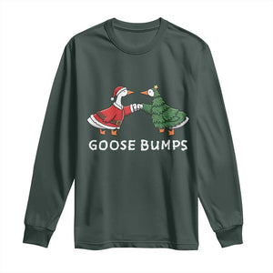 Christmas Goose Bumps Holiday Season Long Sleeve Shirt TS14 Dark Forest Green Print Your Wear