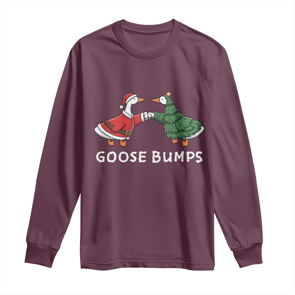 Christmas Goose Bumps Holiday Season Long Sleeve Shirt TS14 Maroon Print Your Wear