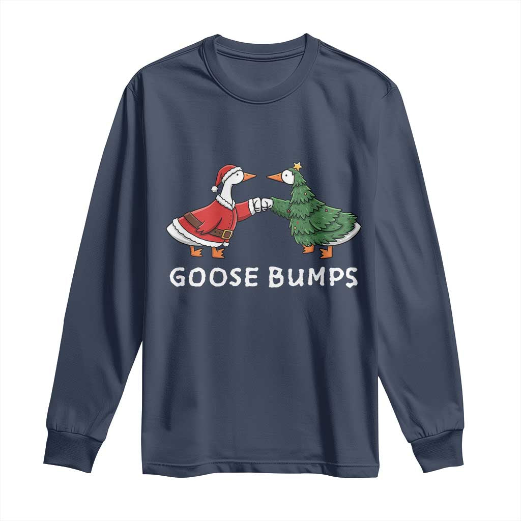 Christmas Goose Bumps Holiday Season Long Sleeve Shirt TS14 Navy Print Your Wear