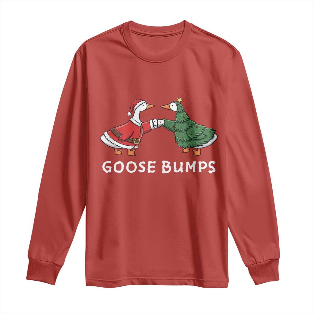 Christmas Goose Bumps Holiday Season Long Sleeve Shirt TS14 Red Print Your Wear
