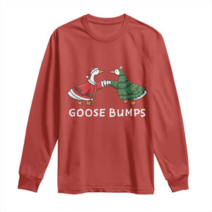 Christmas Goose Bumps Holiday Season Long Sleeve Shirt TS14 Red Print Your Wear