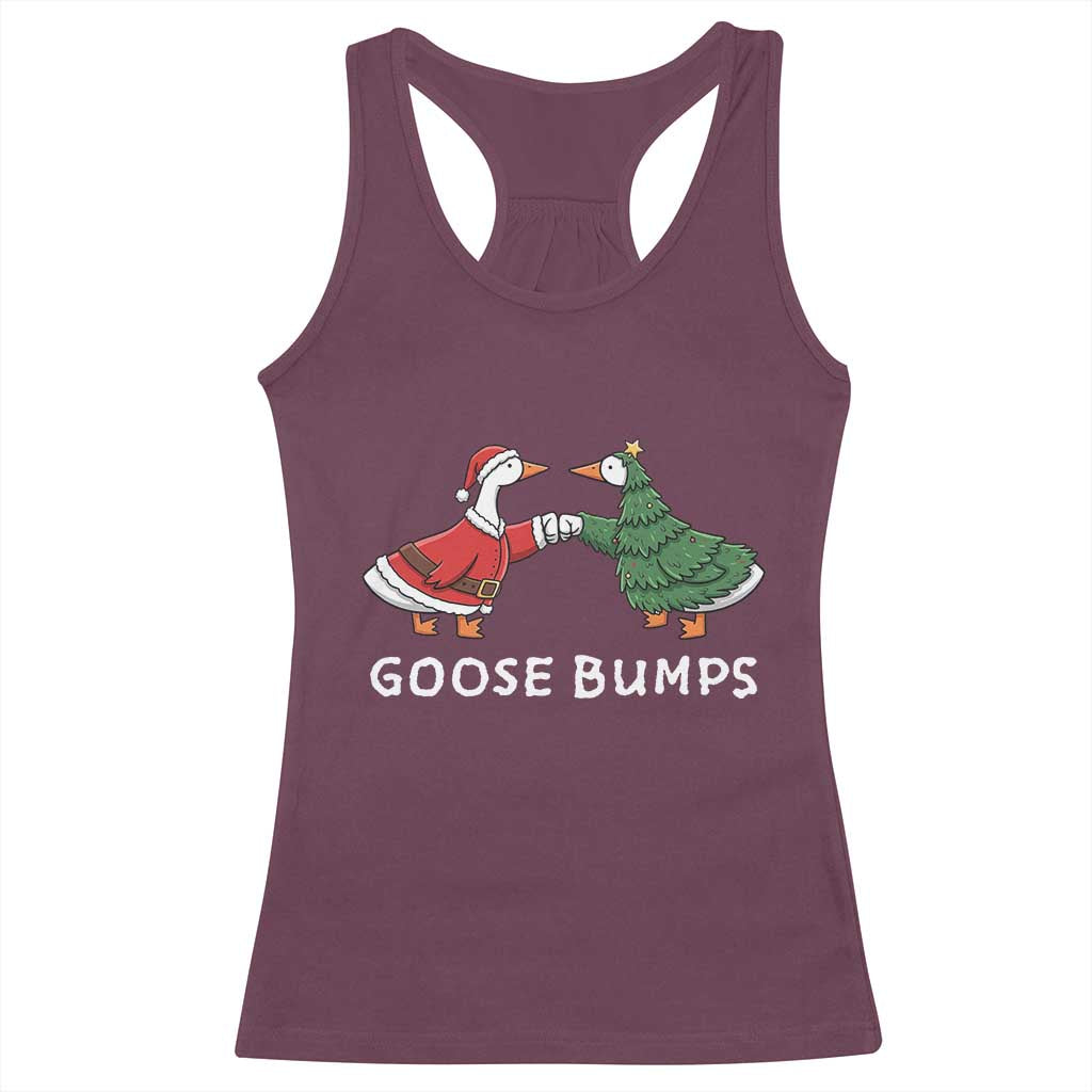 Christmas Goose Bumps Holiday Season Racerback Tank Top TS14 Maroon Print Your Wear
