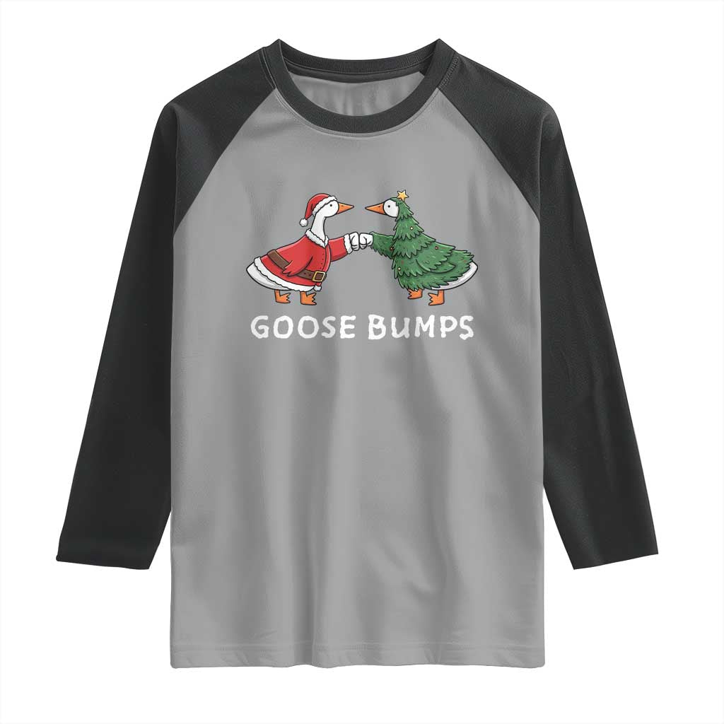 Christmas Goose Bumps Holiday Season Raglan Shirt TS14 Sport Gray Black Print Your Wear