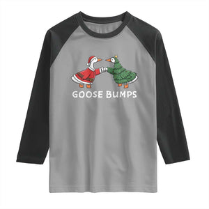Christmas Goose Bumps Holiday Season Raglan Shirt TS14 Sport Gray Black Print Your Wear