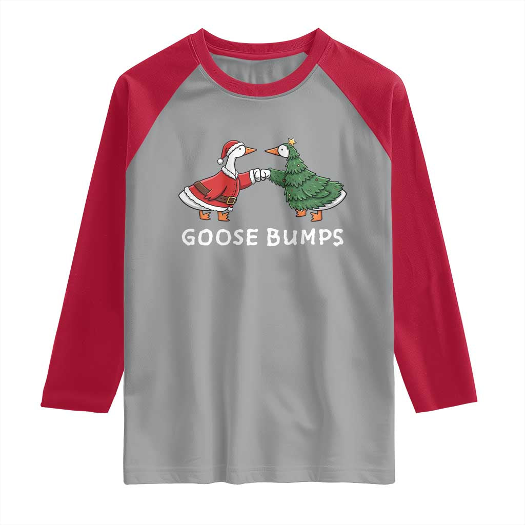 Christmas Goose Bumps Holiday Season Raglan Shirt TS14 Sport Gray Red Print Your Wear