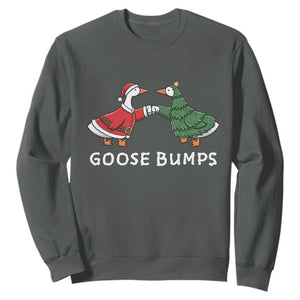 Christmas Goose Bumps Holiday Season Sweatshirt TS14 Dark Heather Print Your Wear