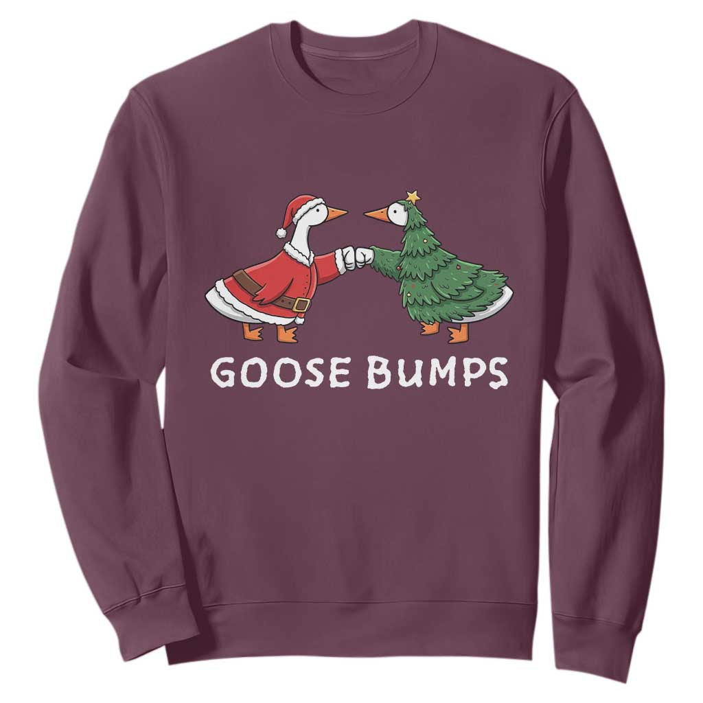 Christmas Goose Bumps Holiday Season Sweatshirt TS14 Maroon Print Your Wear