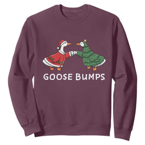 Christmas Goose Bumps Holiday Season Sweatshirt TS14 Maroon Print Your Wear
