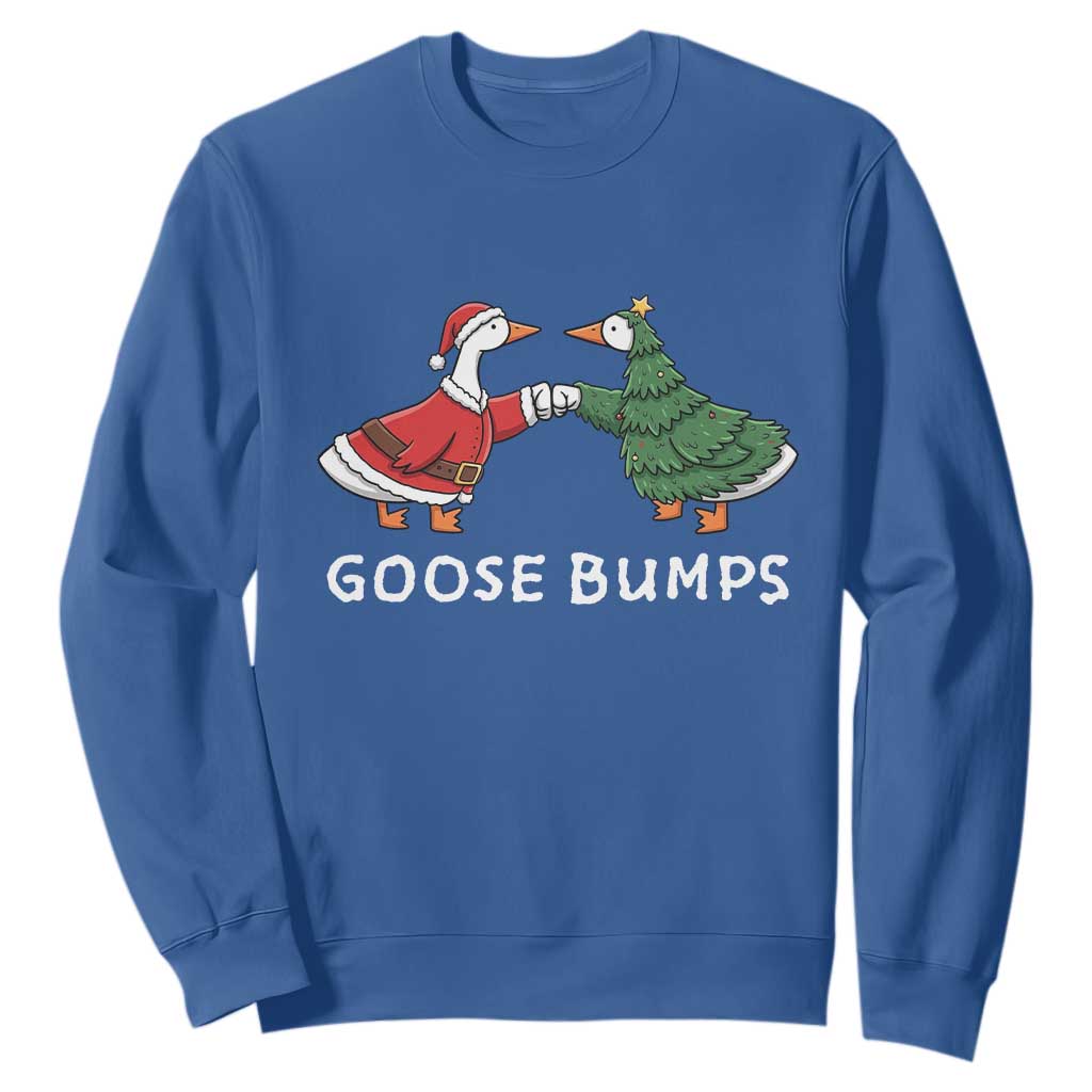 Christmas Goose Bumps Holiday Season Sweatshirt TS14 Royal Blue Print Your Wear