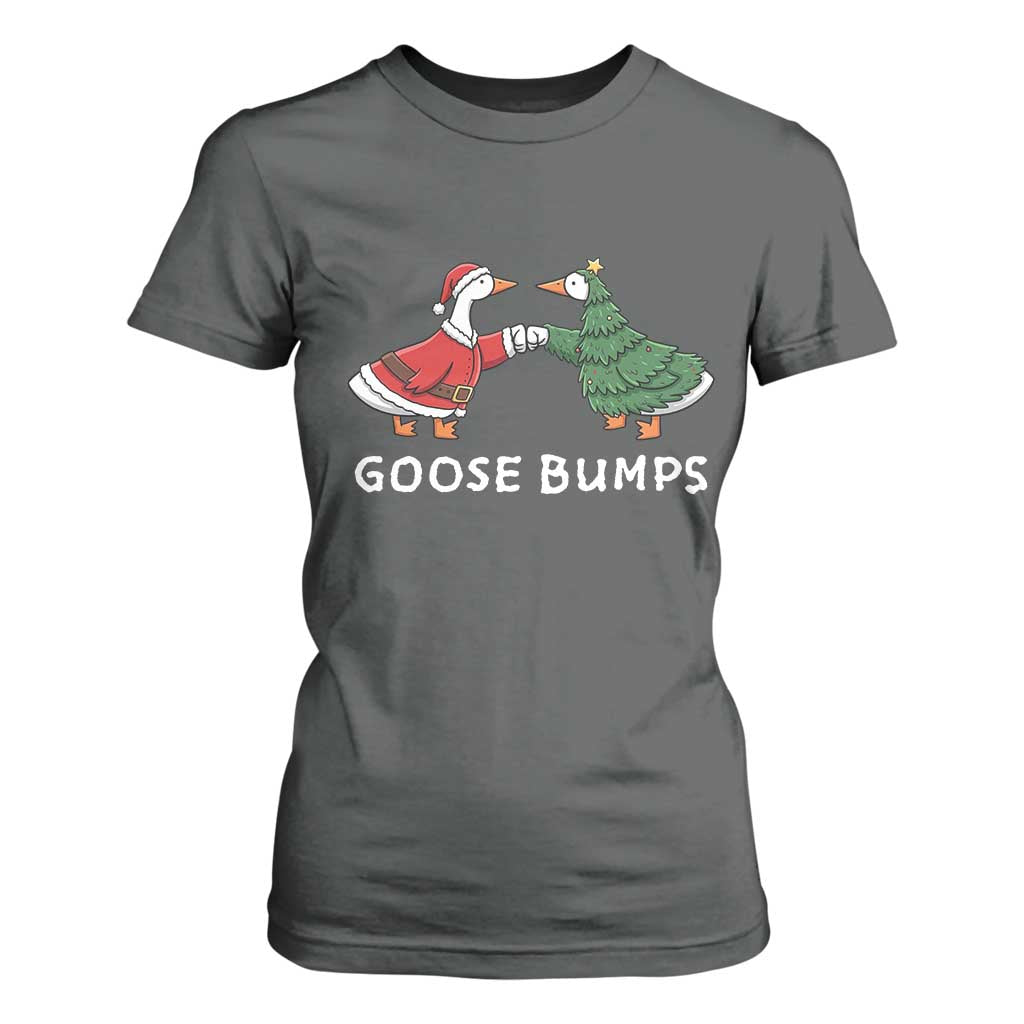 Christmas Goose Bumps Holiday Season T Shirt For Women TS14 Dark Heather Print Your Wear