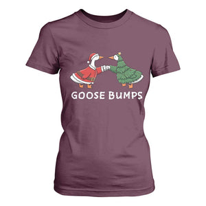 Christmas Goose Bumps Holiday Season T Shirt For Women TS14 Maroon Print Your Wear
