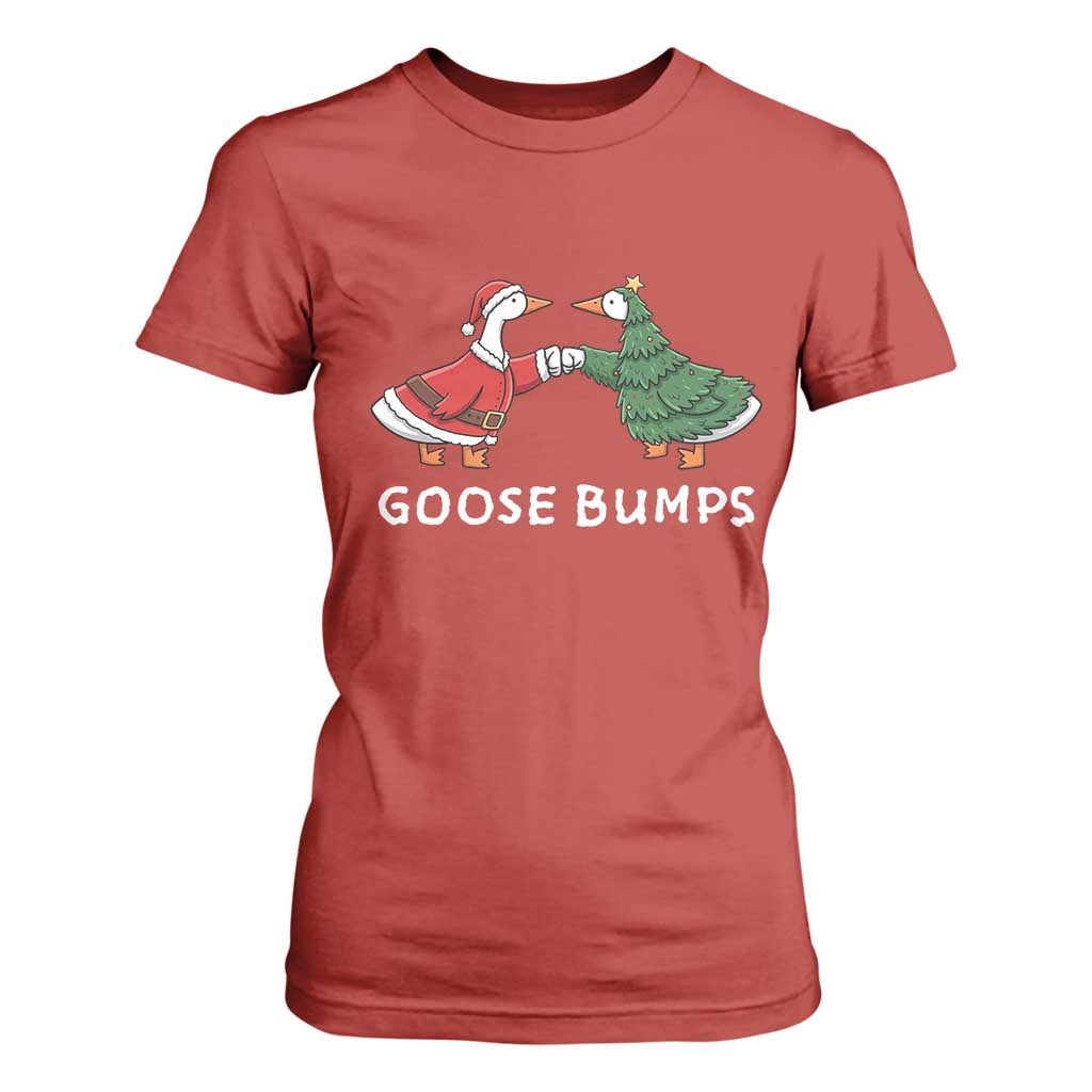 Christmas Goose Bumps Holiday Season T Shirt For Women TS14 Red Print Your Wear