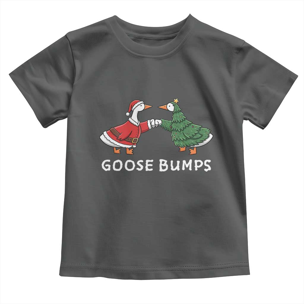 Christmas Goose Bumps Holiday Season Toddler T Shirt TS14 Dark Heather Print Your Wear
