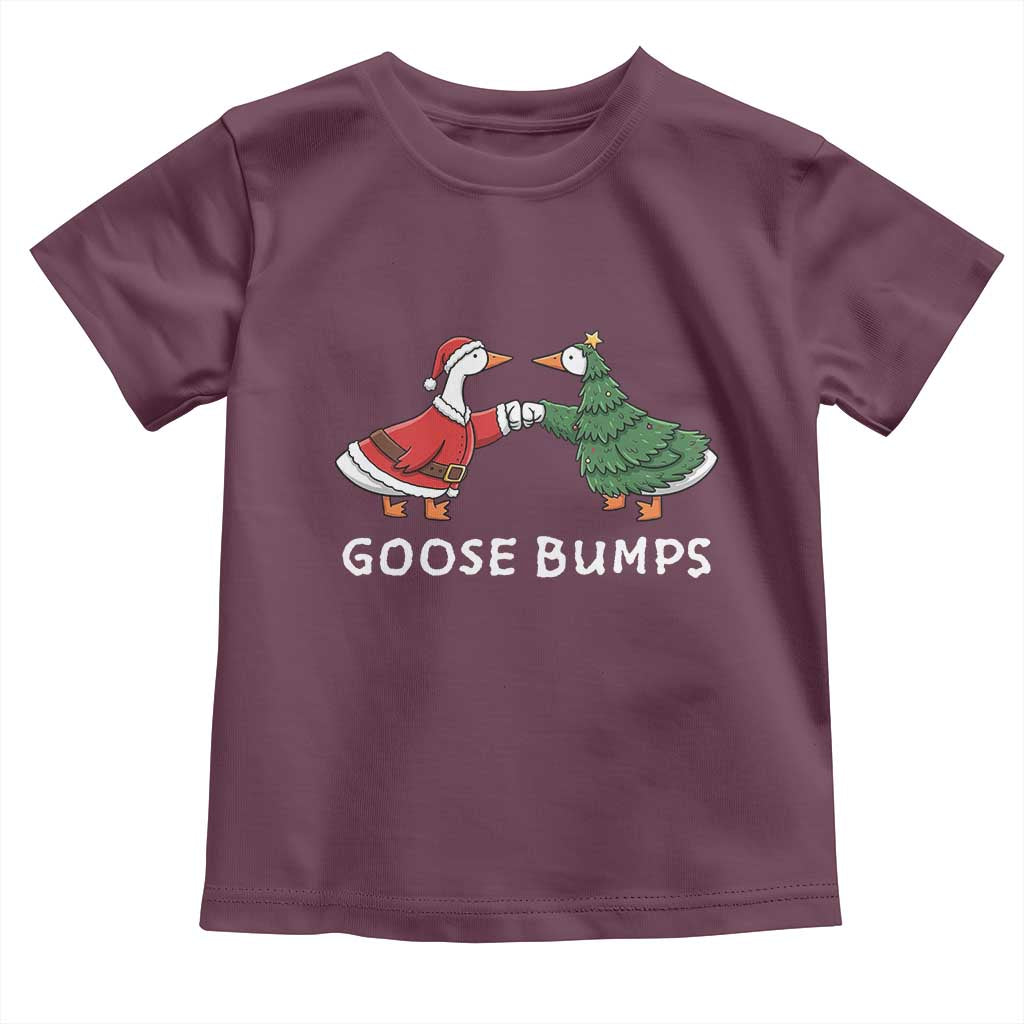 Christmas Goose Bumps Holiday Season Toddler T Shirt TS14 Maroon Print Your Wear