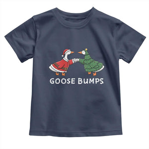 Christmas Goose Bumps Holiday Season Toddler T Shirt TS14 Navy Print Your Wear