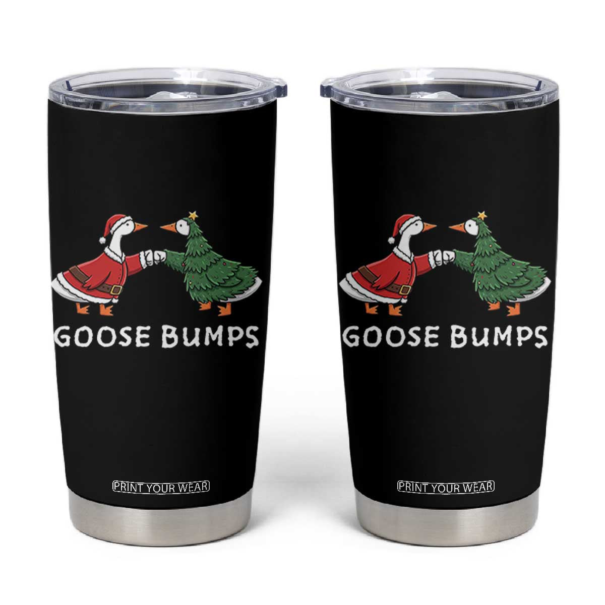 Christmas Goose Bumps Holiday Season Tumbler Cup TS14 Black Print Your Wear