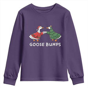 Christmas Goose Bumps Holiday Season Youth Sweatshirt TS14 Purple Print Your Wear