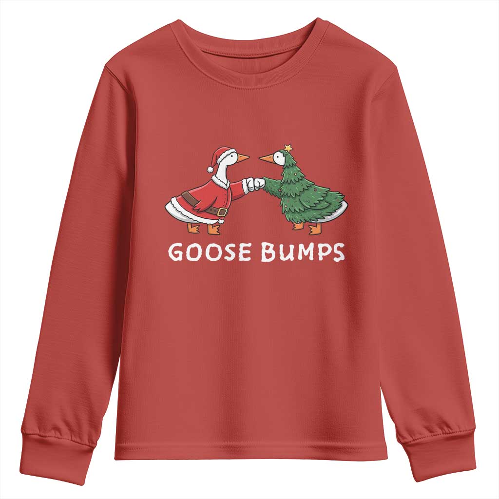 Christmas Goose Bumps Holiday Season Youth Sweatshirt TS14 Red Print Your Wear