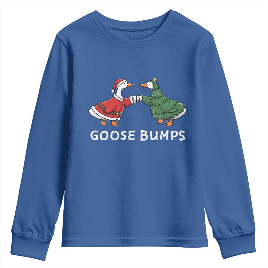 Christmas Goose Bumps Holiday Season Youth Sweatshirt TS14 Royal Blue Print Your Wear