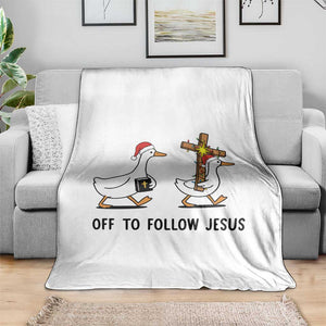 Christian Christmas Goose Throw Blanket Off To Follow Jesus TS14 Print Your Wear