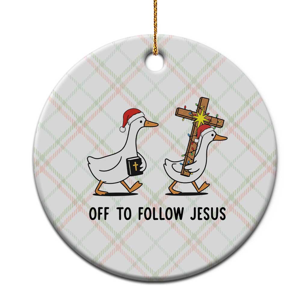 Christian Christmas Goose Ceramic Ornament Off To Follow Jesus TS14 1pc Christmas Plaid Print Your Wear