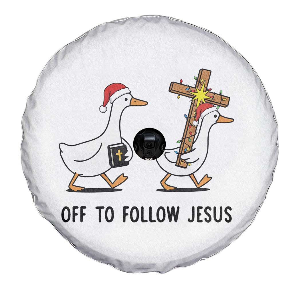 Christian Christmas Goose Spare Tire Cover Off To Follow Jesus TS14 Print Your Wear