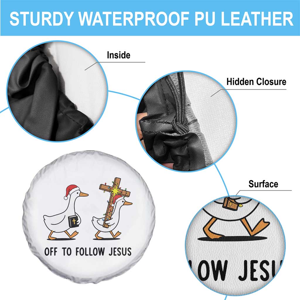 Christian Christmas Goose Spare Tire Cover Off To Follow Jesus TS14 Print Your Wear