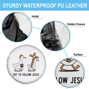 Christian Christmas Goose Spare Tire Cover Off To Follow Jesus TS14 Print Your Wear