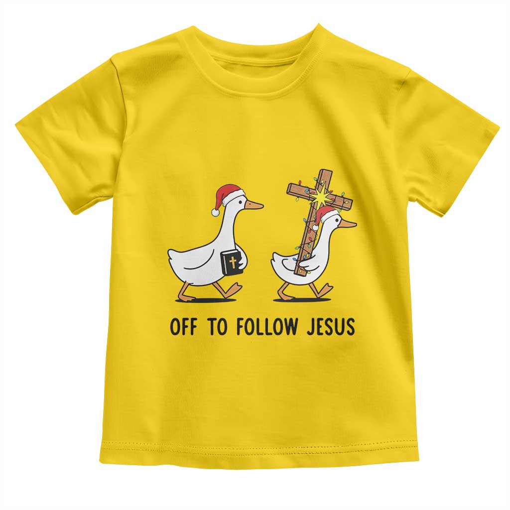 Christian Christmas Goose Toddler T Shirt Off To Follow Jesus TS14 Daisy Print Your Wear