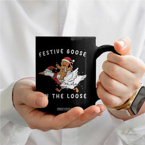 Festive Goose On The Loose Christmas Coffee Mug Funny Goose Gingerbread Xmas TS14 Print Your Wear