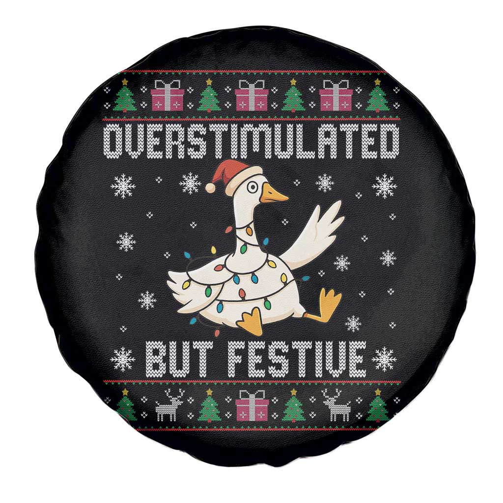 Funny Silly Goose Christmas Spare Tire Cover Overstimulated But Festive TS14 Print Your Wear