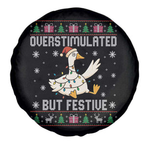 Funny Silly Goose Christmas Spare Tire Cover Overstimulated But Festive TS14 Print Your Wear