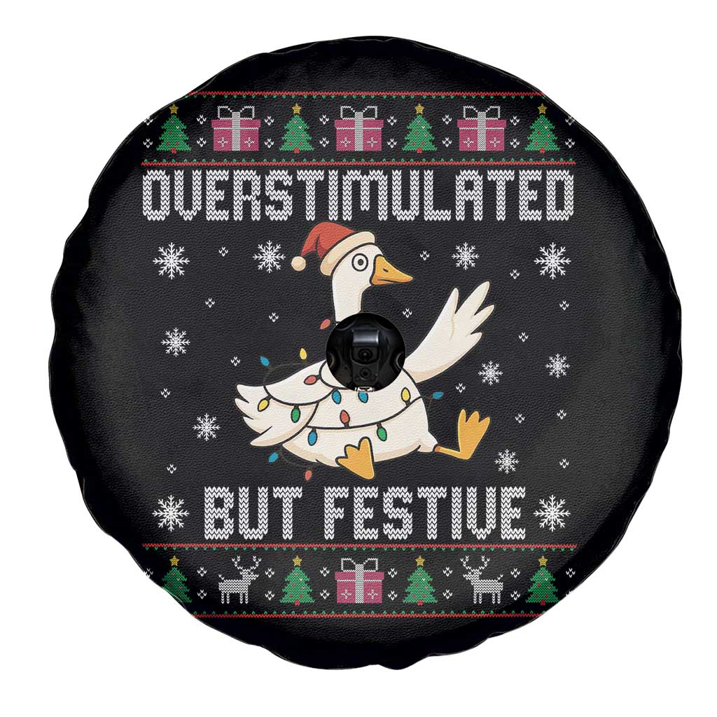 Funny Silly Goose Christmas Spare Tire Cover Overstimulated But Festive TS14 Print Your Wear