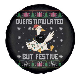 Funny Silly Goose Christmas Spare Tire Cover Overstimulated But Festive TS14 Print Your Wear
