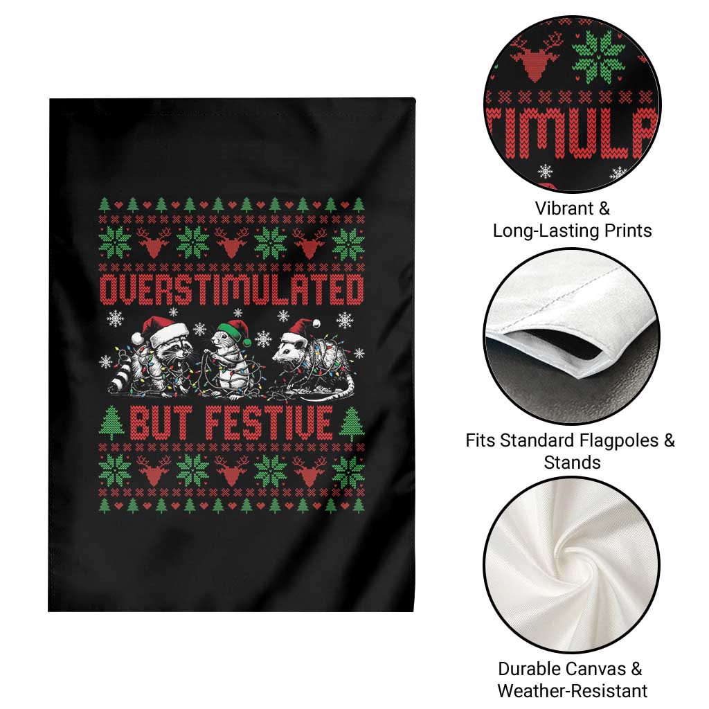 Possum Christmas Garden Flag Funny Overstimulated But Festive TS14 Print Your Wear