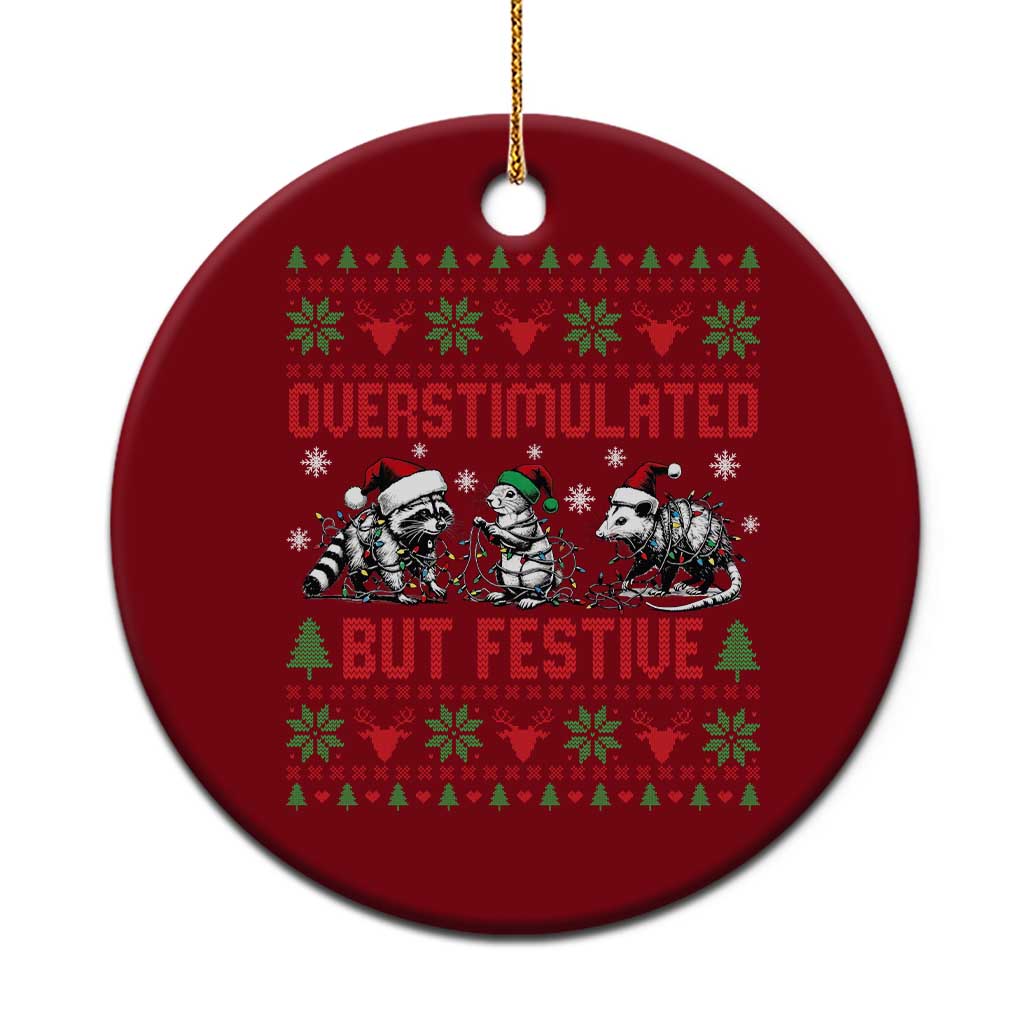 Possum Christmas Ceramic Ornament Funny Overstimulated But Festive TS14 1pc Red Print Your Wear