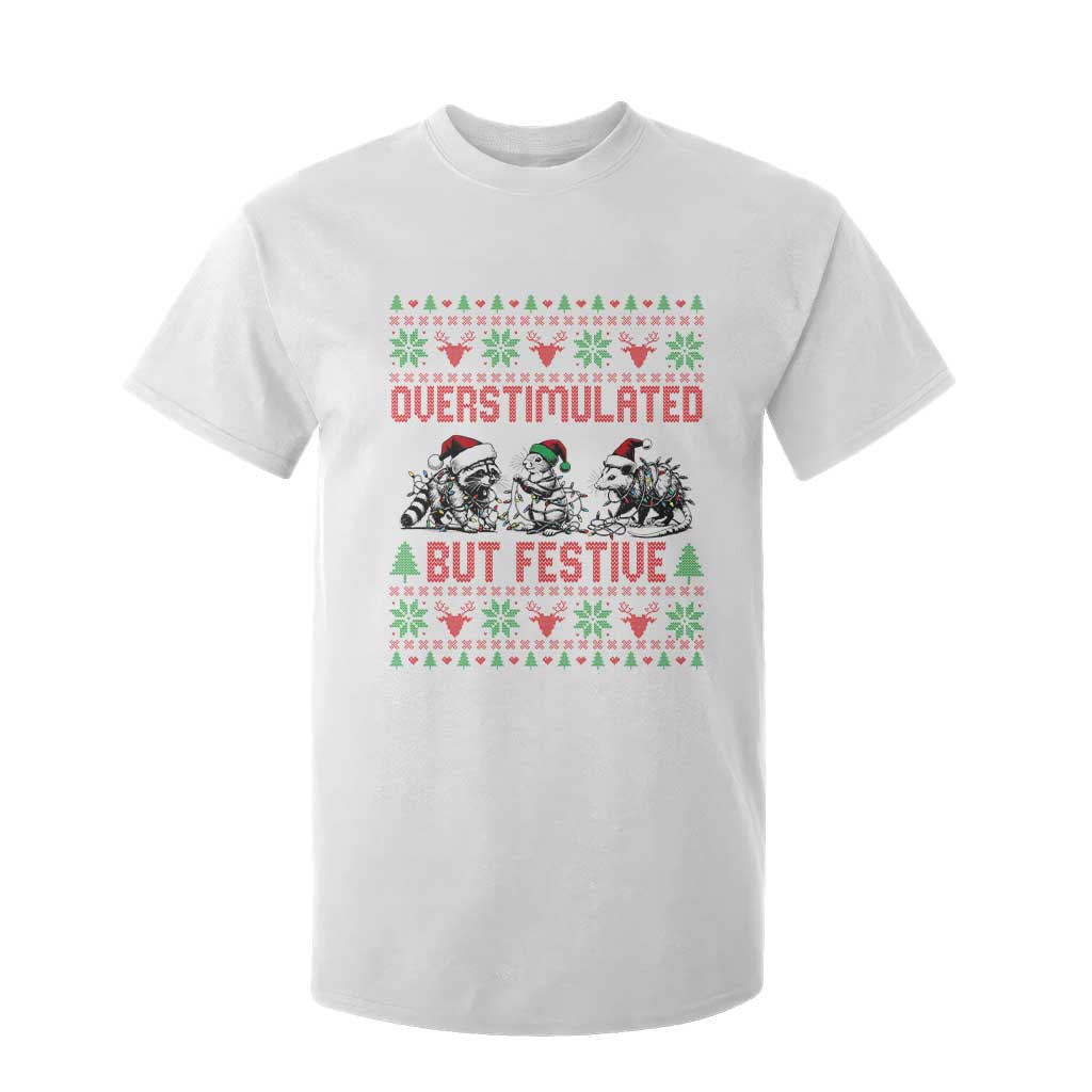 Possum Christmas T Shirt For Kid Funny Overstimulated But Festive TS14 White Print Your Wear