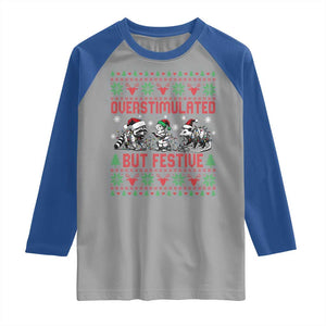 Possum Christmas Raglan Shirt Funny Overstimulated But Festive TS14 Sport Gray Royal Print Your Wear