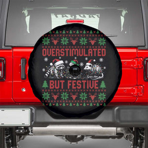 Possum Christmas Spare Tire Cover Funny Overstimulated But Festive TS14 Black Print Your Wear