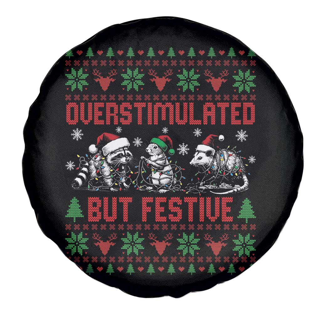Possum Christmas Spare Tire Cover Funny Overstimulated But Festive TS14 Print Your Wear