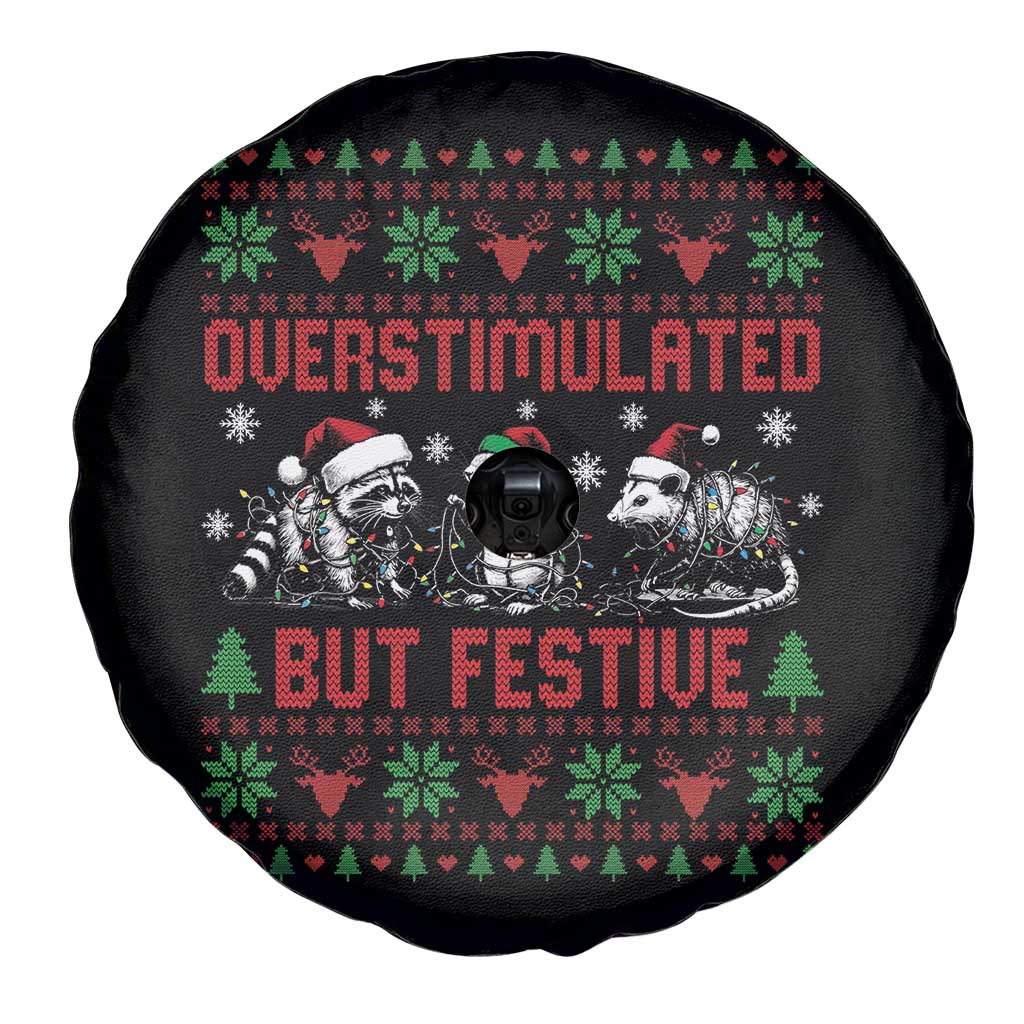 Possum Christmas Spare Tire Cover Funny Overstimulated But Festive TS14 Print Your Wear