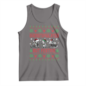 Possum Christmas Tank Top Funny Overstimulated But Festive TS14 Deep Heather Print Your Wear