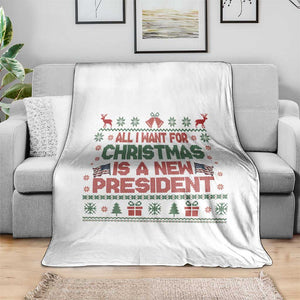 All I Want For Christmas Is A New President Throw Blanket Funny Democrat Christmas TS14 Print Your Wear