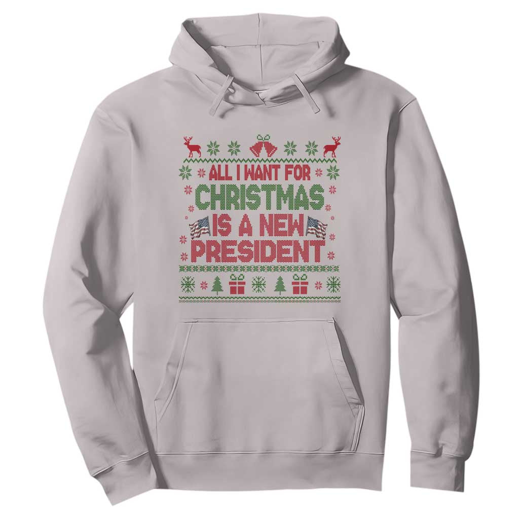 All I Want For Christmas Is A New President Hoodie Funny Democrat Christmas TS14 Ice Gray Print Your Wear