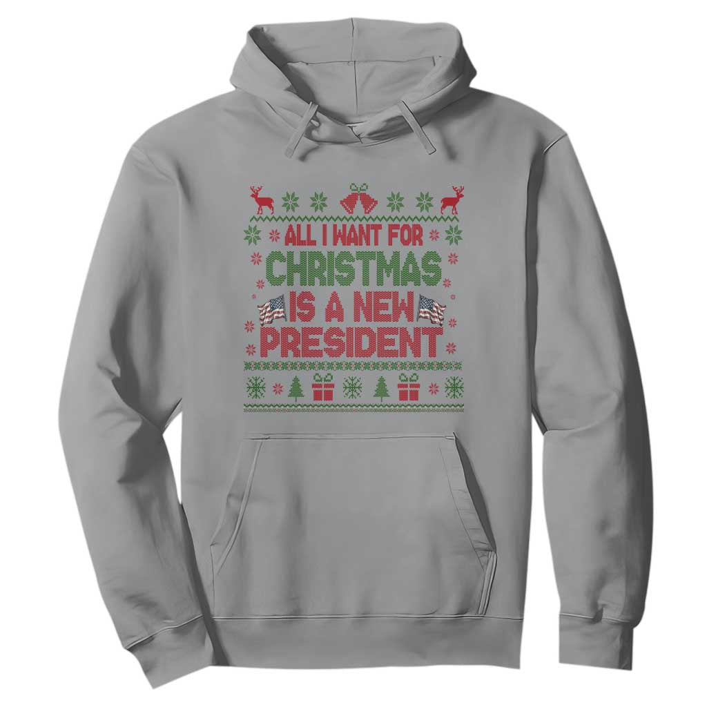 All I Want For Christmas Is A New President Hoodie Funny Democrat Christmas TS14 Sport Gray Print Your Wear